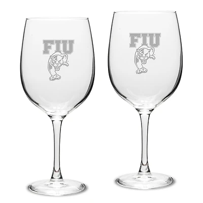 FIU Panthers 19oz. 2-Piece Traditional Robusto Red Wine Table Glass Set