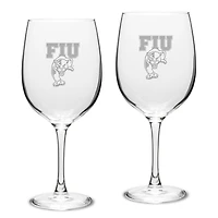FIU Panthers 19oz. 2-Piece Traditional Robusto Red Wine Table Glass Set