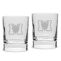 Mercer Bears 11.75oz. Square Double Old Fashioned Glass Set