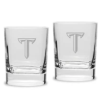 Troy University Trojans 11.75oz. Square Double Old Fashioned Glass Set
