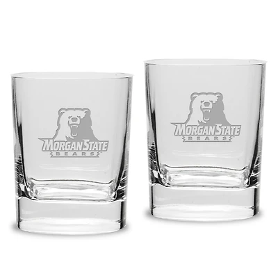 Morgan State Bears 11.75oz. Square Double Old Fashioned Glass Set