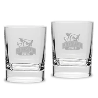 Keene State Owls 11.75oz. Square Double Old Fashioned Glass Set