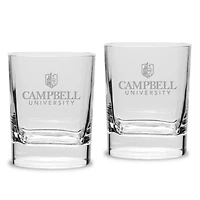 Campbell Fighting Camels 11.75oz. Square Double Old Fashioned Glass Set