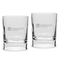 Marquette Golden Eagles 11.75oz. Square Double Old Fashioned Glass Set