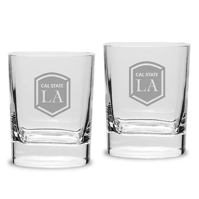 Cal State L.A. Golden Eagles 11.75oz. Square Double Old Fashioned Glass Set