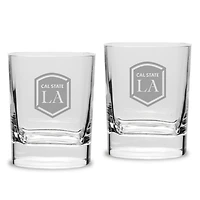 Cal State L.A. Golden Eagles 11.75oz. Square Double Old Fashioned Glass Set