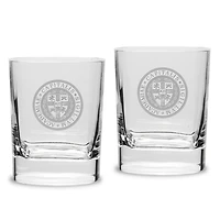 Capital University Crusaders Team 11.75oz. Square Double Old Fashioned Glass Set