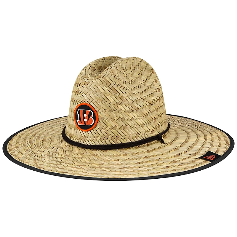 Men's New Era Natural Cincinnati Bengals Logo NFL Training Camp Official Straw Lifeguard Hat