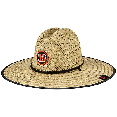Men's New Era Natural Cincinnati Bengals Logo NFL Training Camp Official Straw Lifeguard Hat
