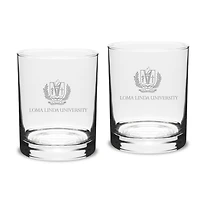 LLU Lions 14oz. 2-Piece Classic Double Old-Fashioned Glass Set