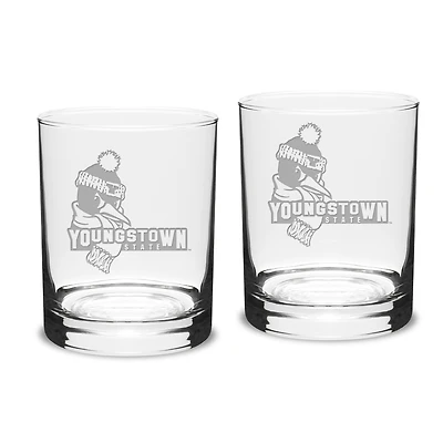 Youngstown State Penguins 14oz. 2-Piece Classic Double Old-Fashioned Glass Set