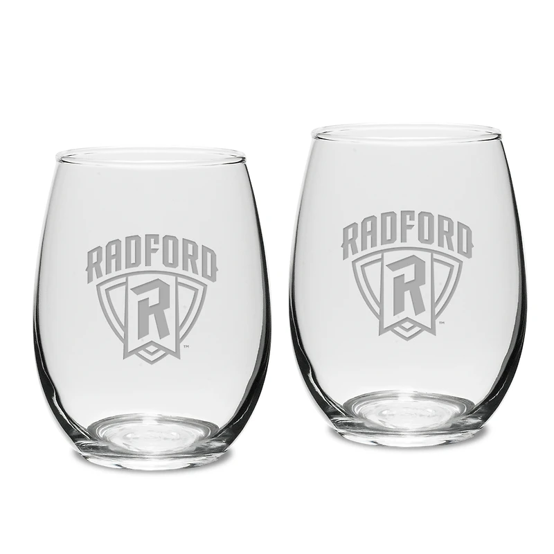 Radford Highlanders 15oz. 2-Piece Stemless Wine Glass Set