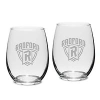 Radford Highlanders 15oz. 2-Piece Stemless Wine Glass Set