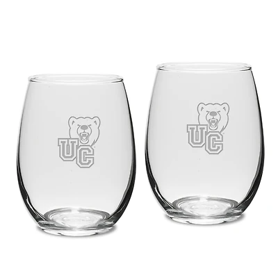 Ursinus Bears 15oz. 2-Piece Stemless Wine Glass Set
