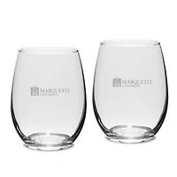 Marquette Golden Eagles 15oz. 2-Piece Stemless Wine Glass Set