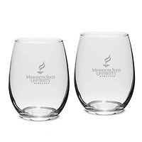Minnesota State Mavericks 15oz. 2-Piece Stemless Wine Glass Set