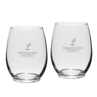 Minnesota State Mavericks 15oz. 2-Piece Stemless Wine Glass Set