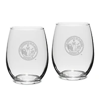 UAH Chargers 15oz. 2-Piece Stemless Wine Glass Set