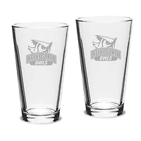 Keene State Owls 16oz. 2-Piece Classic Pub Glass Set