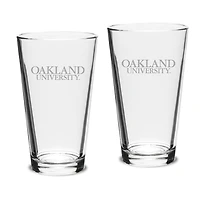 Oakland Golden Grizzlies 16oz. 2-Piece Classic Pub Glass Set