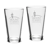 Mount St. Mary's Mountaineers 16oz. 2-Piece Classic Pub Glass Set