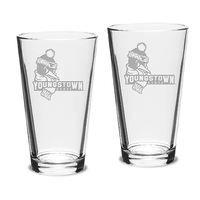 Youngstown State Penguins 16oz. 2-Piece Classic Pub Glass Set