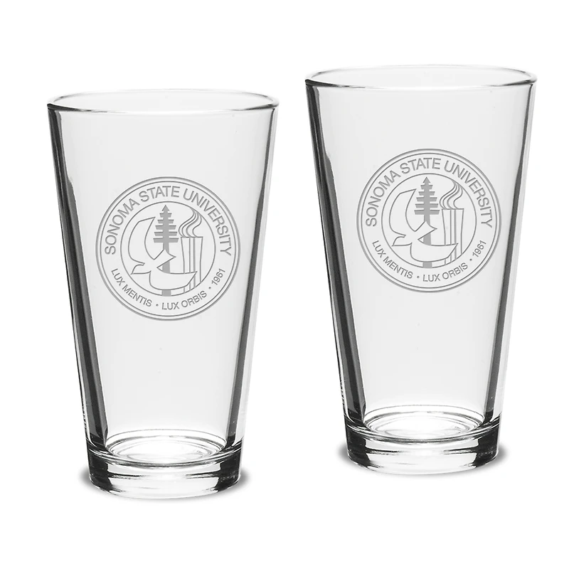 Sonoma State Seawolves 16oz. 2-Piece Classic Pub Glass Set