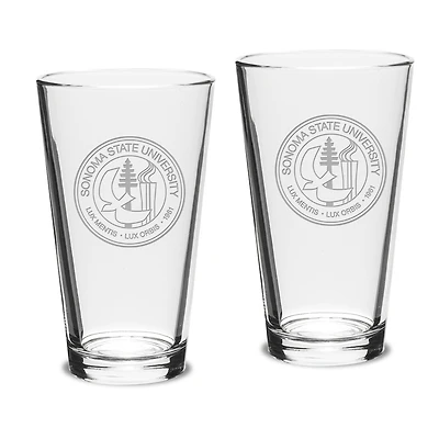 Sonoma State Seawolves 16oz. 2-Piece Classic Pub Glass Set