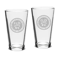 Capital University Crusaders Logo 16oz. 2-Piece Classic Pub Glass Set