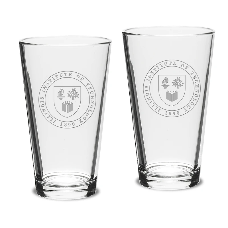 Illinois Tech Scarlet Hawks 16oz. 2-Piece Classic Pub Glass Set