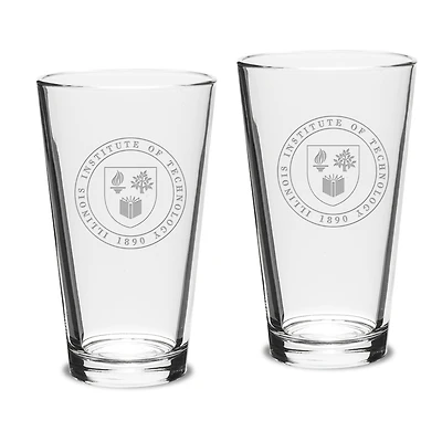 Illinois Tech Scarlet Hawks 16oz. 2-Piece Classic Pub Glass Set