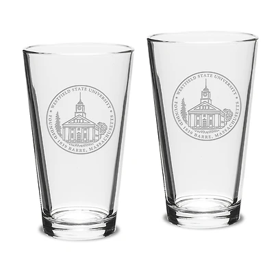 Westfield State Owls 16oz. 2-Piece Classic Pub Glass Set