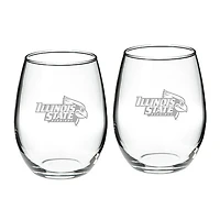 Illinois State Redbirds 21oz. 2-Piece Stemless Wine Glass Set