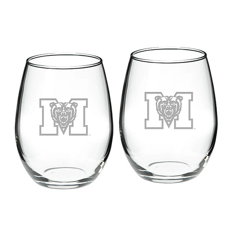 Mercer Bears 21oz. 2-Piece Stemless Wine Glass Set