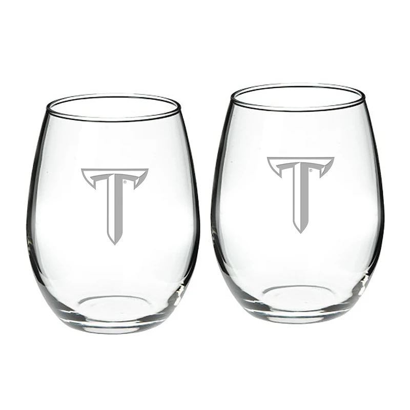 Troy University Trojans 21oz. 2-Piece Stemless Wine Glass Set