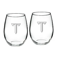 Troy University Trojans 21oz. 2-Piece Stemless Wine Glass Set