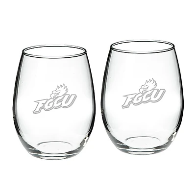 Florida Gulf Coast Eagles 21oz. 2-Piece Stemless Wine Glass Set