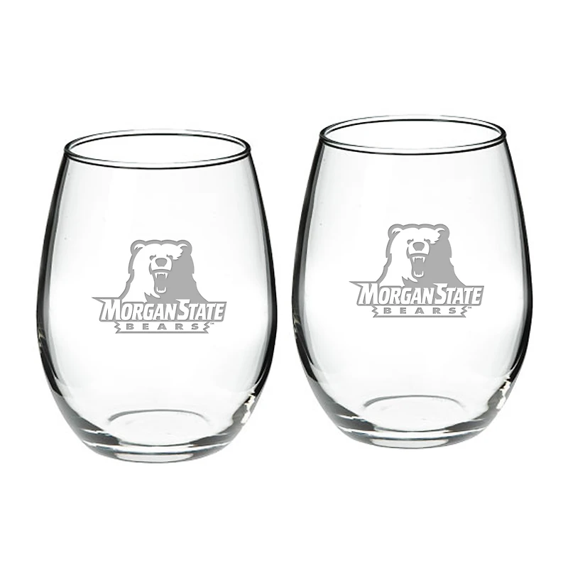 Morgan State Bears 21oz. 2-Piece Stemless Wine Glass Set
