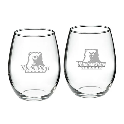 Morgan State Bears 21oz. 2-Piece Stemless Wine Glass Set