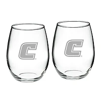 Tennessee Chattanooga Mocs 21oz. 2-Piece Stemless Wine Glass Set