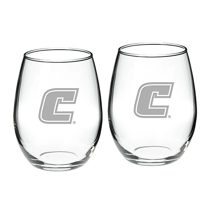 Tennessee Chattanooga Mocs 21oz. 2-Piece Stemless Wine Glass Set