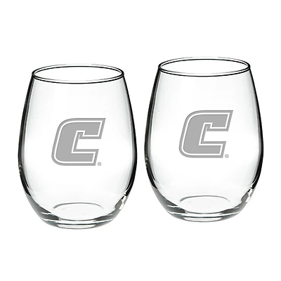Tennessee Chattanooga Mocs 21oz. 2-Piece Stemless Wine Glass Set