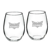 Loras College Duhawks 21oz. 2-Piece Stemless Wine Glass Set
