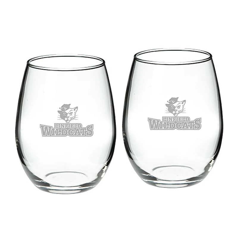 Linfield Wildcats 21oz. 2-Piece Stemless Wine Glass Set