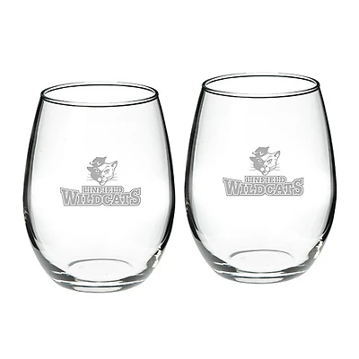 Linfield Wildcats 21oz. 2-Piece Stemless Wine Glass Set