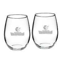 Linfield Wildcats 21oz. 2-Piece Stemless Wine Glass Set