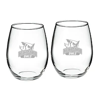 Keene State Owls 21oz. 2-Piece Stemless Wine Glass Set
