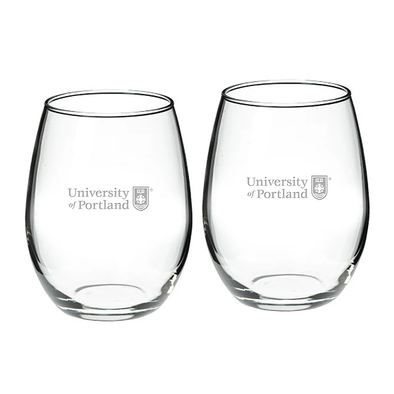 Portland Pilots 21oz. 2-Piece Stemless Wine Glass Set