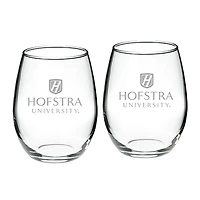 Hofstra University Pride 21oz. 2-Piece Stemless Wine Glass Set