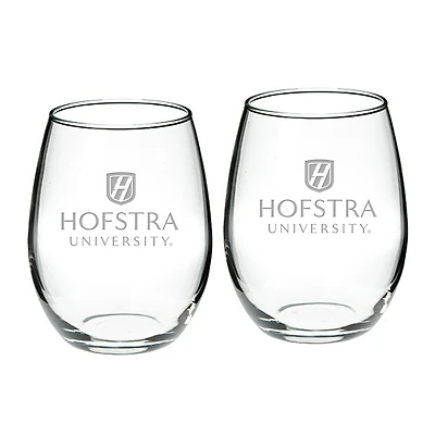 Hofstra University Pride 21oz. 2-Piece Stemless Wine Glass Set